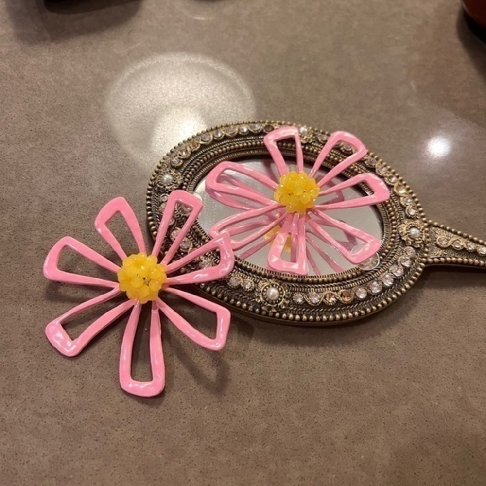 Large Statement Flower Earrings - image 1